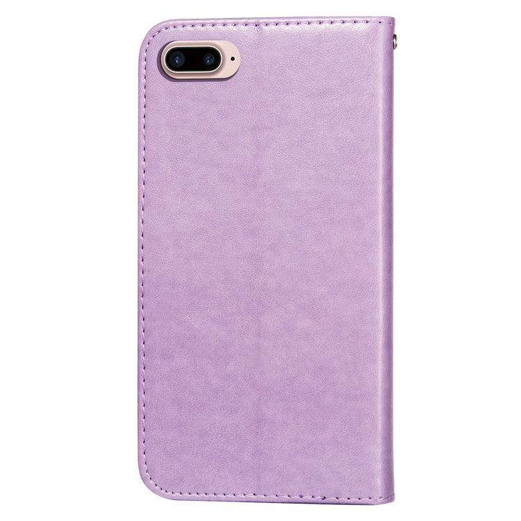Flower Vine Embossing Pattern Horizontal Flip Leather Case with Card Slot & Holder & Wallet & Lanyard For iPhone 8 Plus & 7 Plus