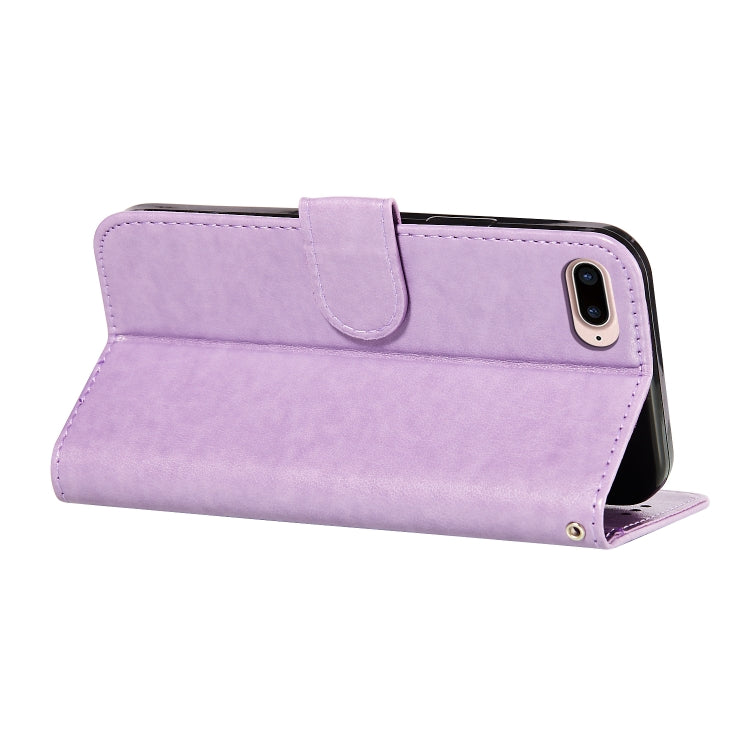 Flower Vine Embossing Pattern Horizontal Flip Leather Case with Card Slot & Holder & Wallet & Lanyard For iPhone 8 Plus & 7 Plus