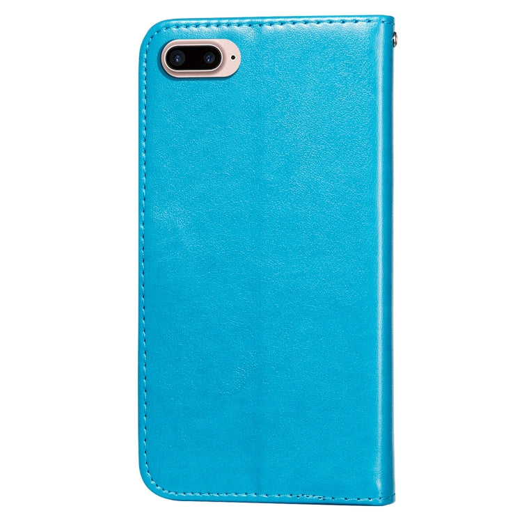 Flower Vine Embossing Pattern Horizontal Flip Leather Case with Card Slot & Holder & Wallet & Lanyard For iPhone 8 Plus & 7 Plus