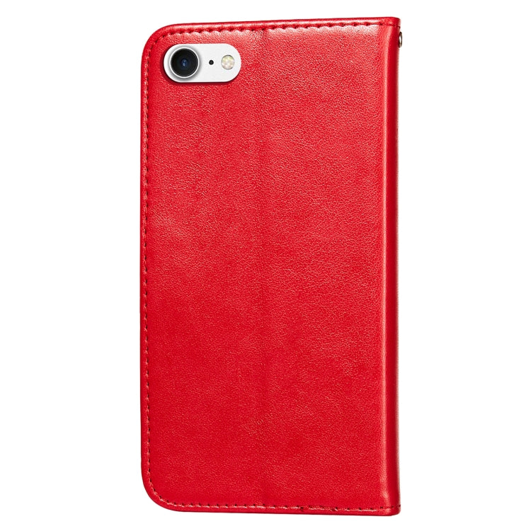 For iPhone SE 2022 / SE 2020 / 8 / 7 Flower Vine Embossing Pattern Horizontal Flip Leather Case with Card Slot & Holder & Wallet & Lanyard