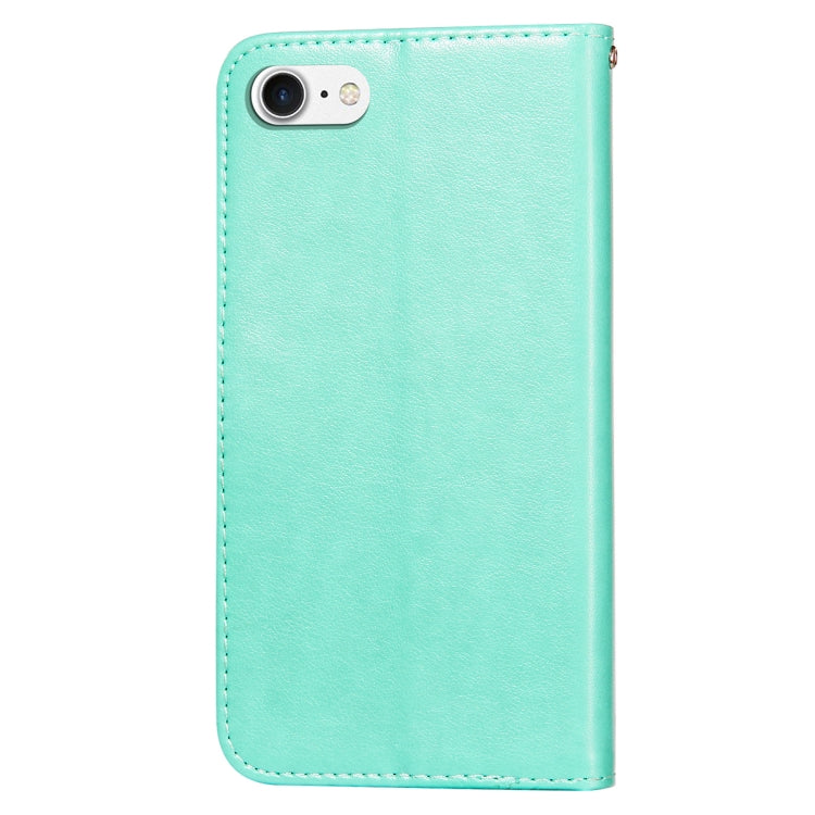 For iPhone SE 2022 / SE 2020 / 8 / 7 Flower Vine Embossing Pattern Horizontal Flip Leather Case with Card Slot & Holder & Wallet & Lanyard