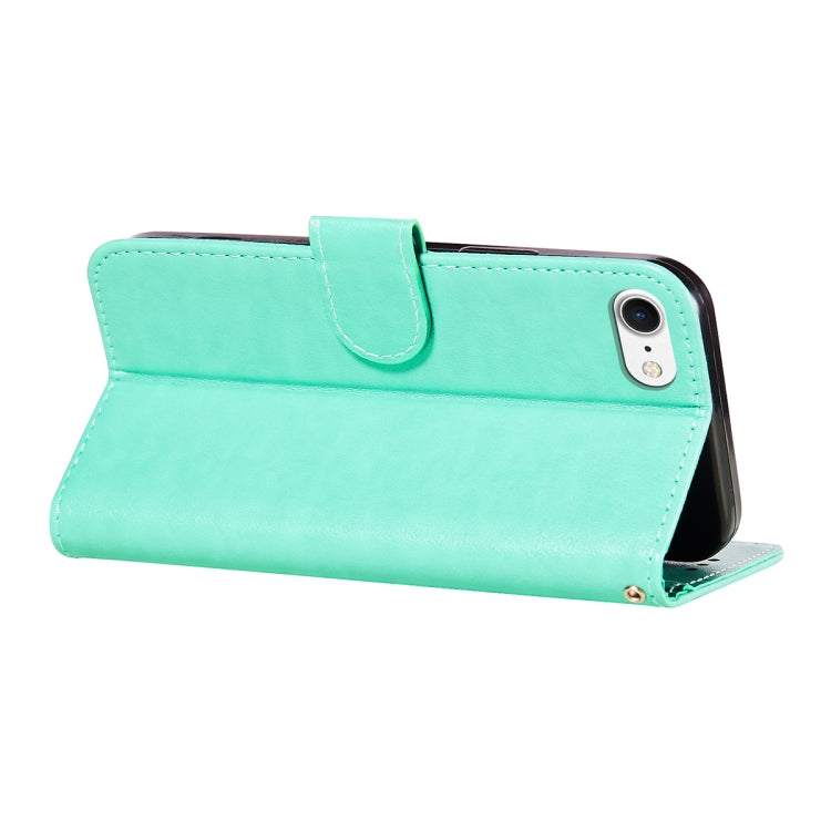 For iPhone SE 2022 / SE 2020 / 8 / 7 Flower Vine Embossing Pattern Horizontal Flip Leather Case with Card Slot & Holder & Wallet & Lanyard