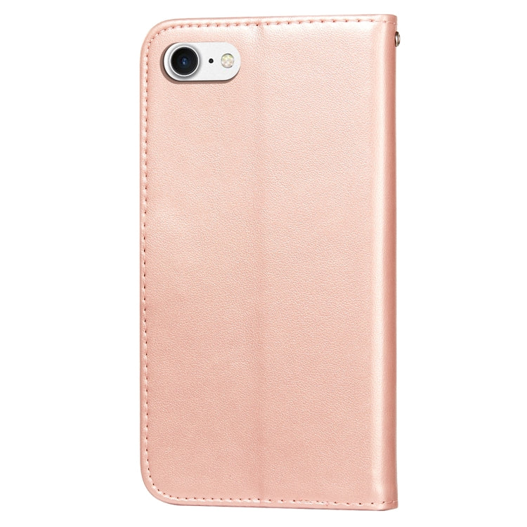 For iPhone SE 2022 / SE 2020 / 8 / 7 Flower Vine Embossing Pattern Horizontal Flip Leather Case with Card Slot & Holder & Wallet & Lanyard