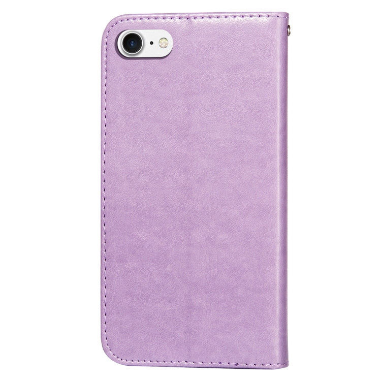For iPhone SE 2022 / SE 2020 / 8 / 7 Flower Vine Embossing Pattern Horizontal Flip Leather Case with Card Slot & Holder & Wallet & Lanyard
