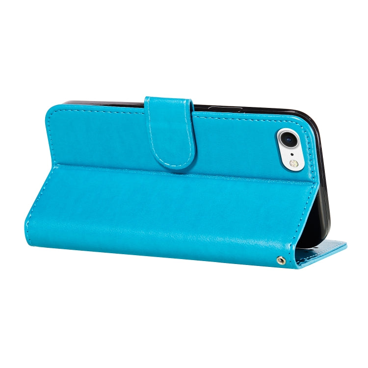 For iPhone SE 2022 / SE 2020 / 8 / 7 Flower Vine Embossing Pattern Horizontal Flip Leather Case with Card Slot & Holder & Wallet & Lanyard