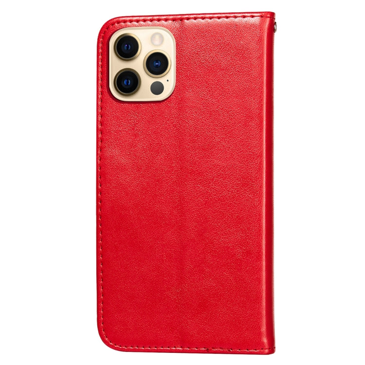 For iPhone 12 / 12 Pro Flower Vine Embossing Pattern Horizontal Flip Leather Case with Card Slot & Holder & Wallet & Lanyard