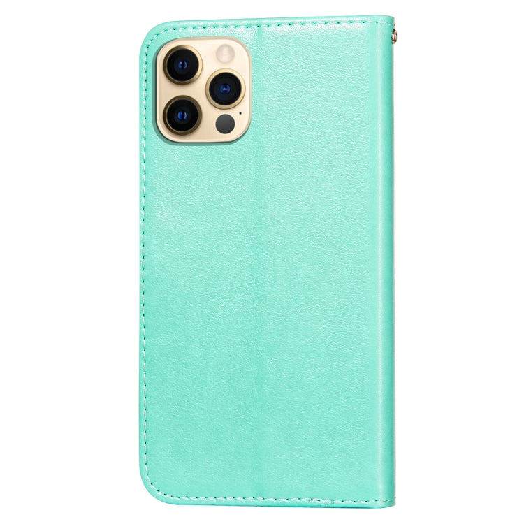 For iPhone 12 / 12 Pro Flower Vine Embossing Pattern Horizontal Flip Leather Case with Card Slot & Holder & Wallet & Lanyard