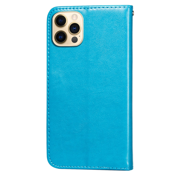 For iPhone 12 / 12 Pro Flower Vine Embossing Pattern Horizontal Flip Leather Case with Card Slot & Holder & Wallet & Lanyard