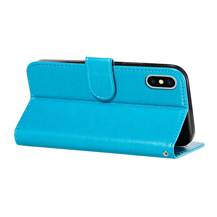 For iPhone X / XS Flower Vine Embossing Pattern Horizontal Flip Leather Case with Card Slot & Holder & Wallet & Lanyard