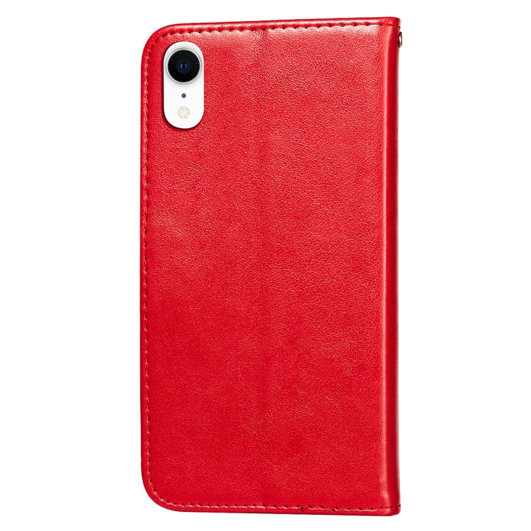 For iPhone XR Flower Vine Embossing Pattern Horizontal Flip Leather Case with Card Slot & Holder & Wallet & Lanyard