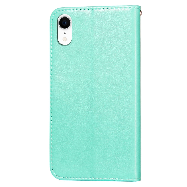 For iPhone XR Flower Vine Embossing Pattern Horizontal Flip Leather Case with Card Slot & Holder & Wallet & Lanyard