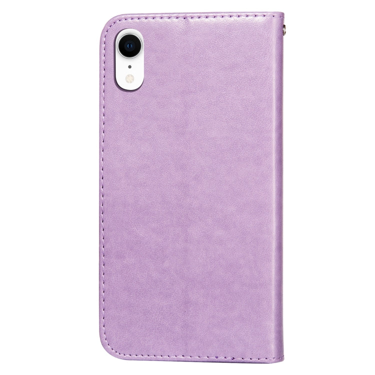 For iPhone XR Flower Vine Embossing Pattern Horizontal Flip Leather Case with Card Slot & Holder & Wallet & Lanyard