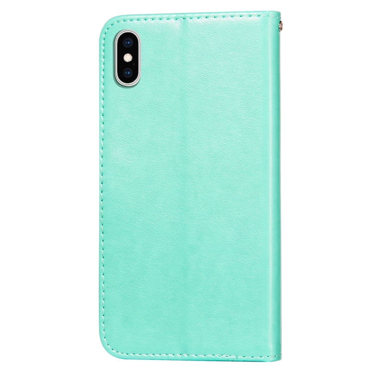 For iPhone XS Max Flower Vine Embossing Pattern Horizontal Flip Leather Case with Card Slot & Holder & Wallet & Lanyard