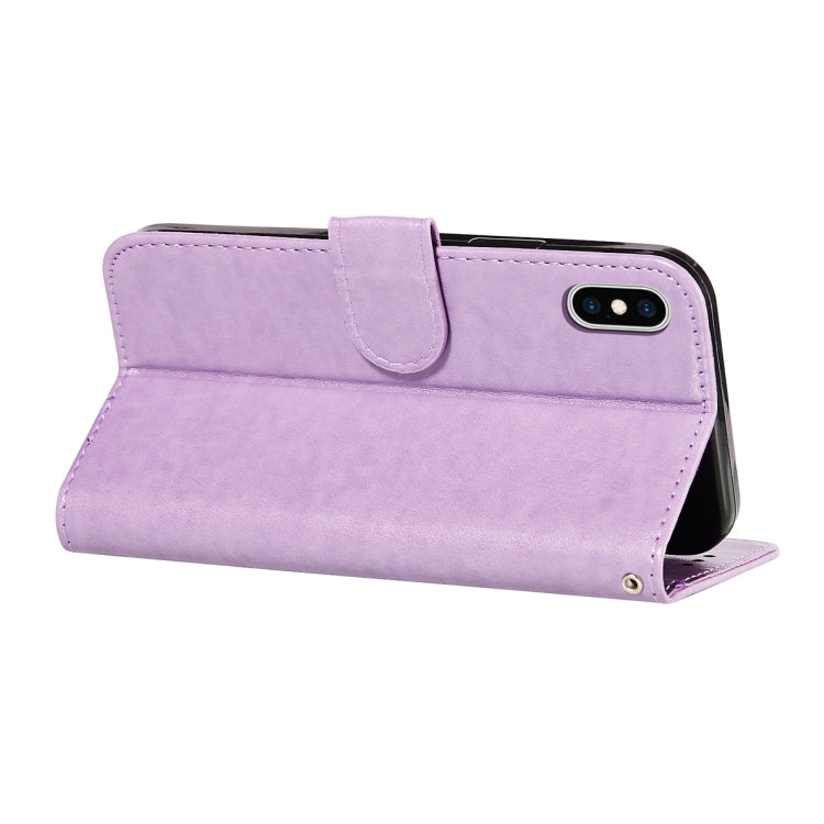 For iPhone XS Max Flower Vine Embossing Pattern Horizontal Flip Leather Case with Card Slot & Holder & Wallet & Lanyard