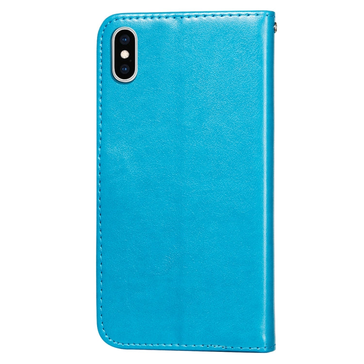 For iPhone XS Max Flower Vine Embossing Pattern Horizontal Flip Leather Case with Card Slot & Holder & Wallet & Lanyard