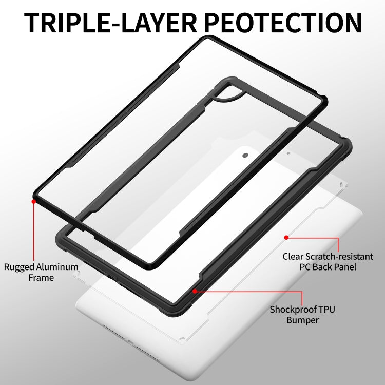 For iPad 10.2 iPAKY Thunder Series Aluminum Frame + TPU Bumper + Clear PC Shockproof Case