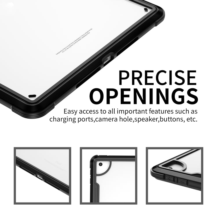For iPad 10.2 iPAKY Thunder Series Aluminum Frame + TPU Bumper + Clear PC Shockproof Case