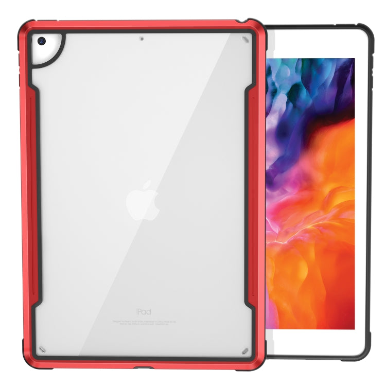 For iPad 10.2 iPAKY Thunder Series Aluminum Frame + TPU Bumper + Clear PC Shockproof Case
