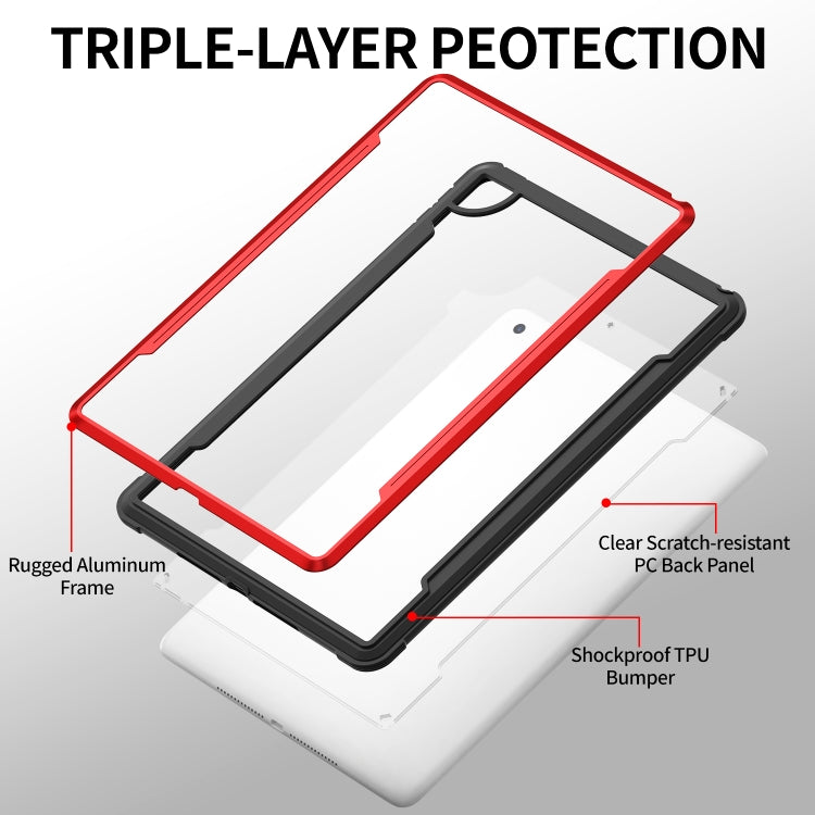 For iPad 10.2 iPAKY Thunder Series Aluminum Frame + TPU Bumper + Clear PC Shockproof Case