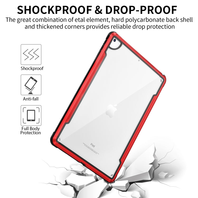 For iPad 10.2 iPAKY Thunder Series Aluminum Frame + TPU Bumper + Clear PC Shockproof Case