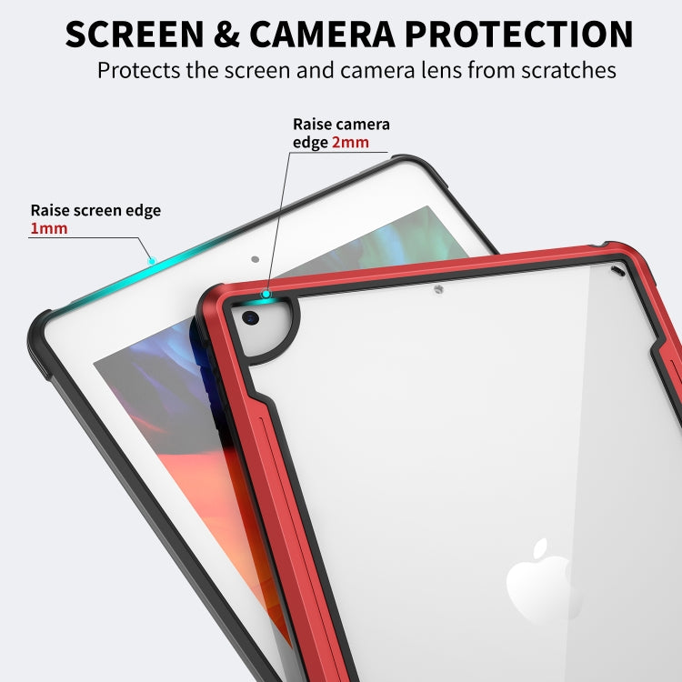 For iPad 10.2 iPAKY Thunder Series Aluminum Frame + TPU Bumper + Clear PC Shockproof Case