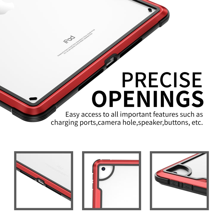 For iPad 10.2 iPAKY Thunder Series Aluminum Frame + TPU Bumper + Clear PC Shockproof Case