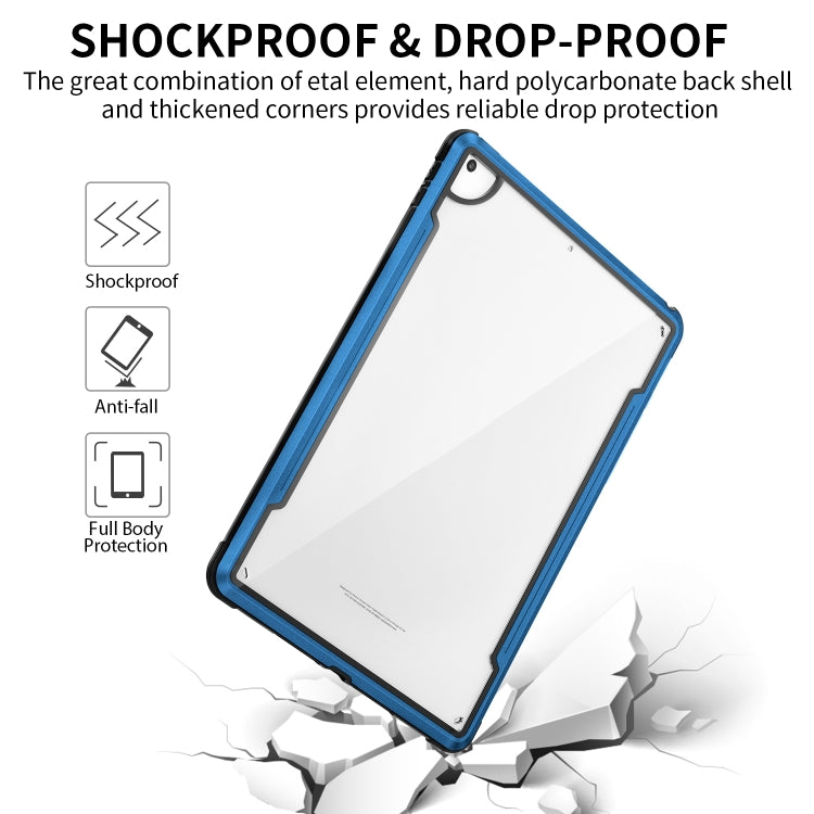 For iPad 10.2 iPAKY Thunder Series Aluminum Frame + TPU Bumper + Clear PC Shockproof Case