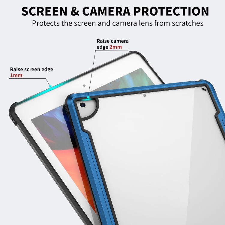 For iPad 10.2 iPAKY Thunder Series Aluminum Frame + TPU Bumper + Clear PC Shockproof Case