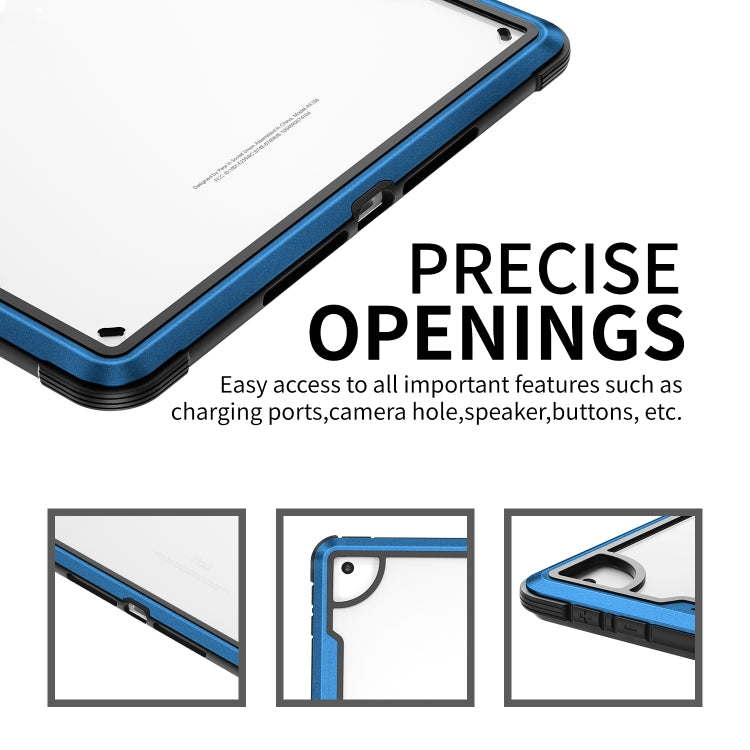 For iPad 10.2 iPAKY Thunder Series Aluminum Frame + TPU Bumper + Clear PC Shockproof Case