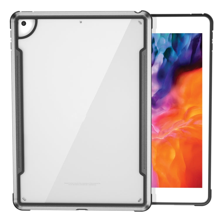 For iPad 10.2 iPAKY Thunder Series Aluminum Frame + TPU Bumper + Clear PC Shockproof Case