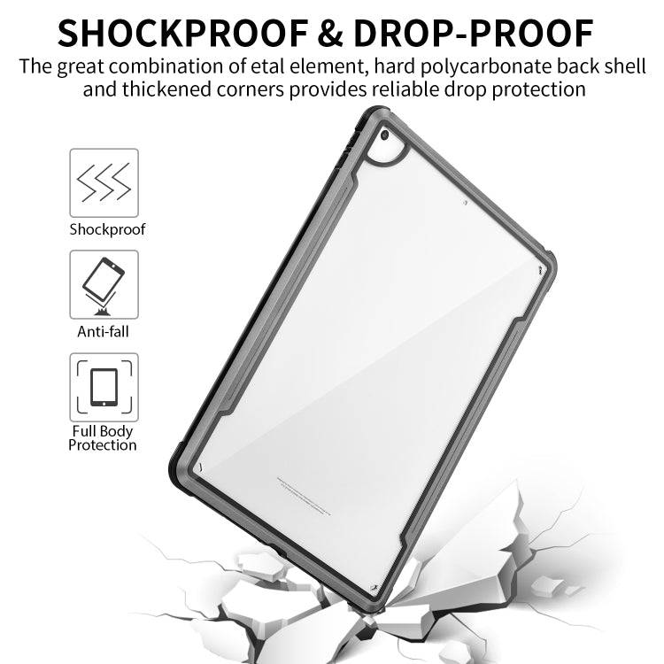 For iPad 10.2 iPAKY Thunder Series Aluminum Frame + TPU Bumper + Clear PC Shockproof Case