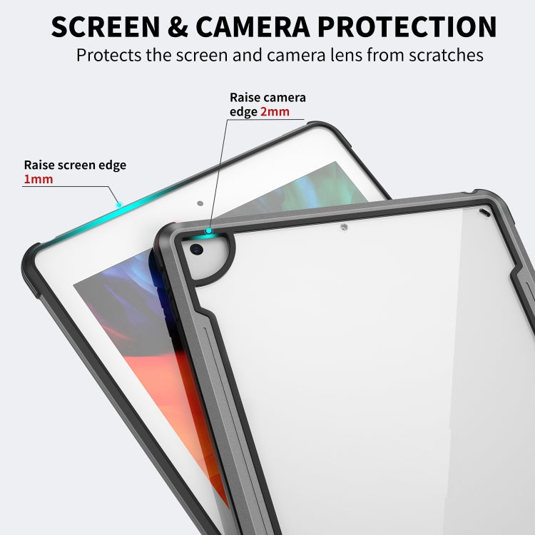 For iPad 10.2 iPAKY Thunder Series Aluminum Frame + TPU Bumper + Clear PC Shockproof Case