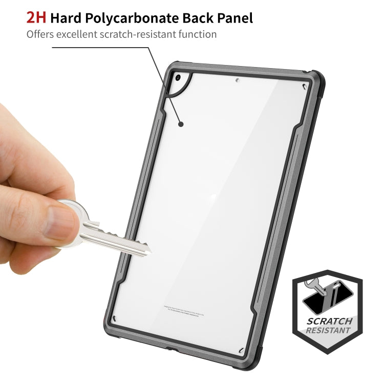 For iPad 10.2 iPAKY Thunder Series Aluminum Frame + TPU Bumper + Clear PC Shockproof Case
