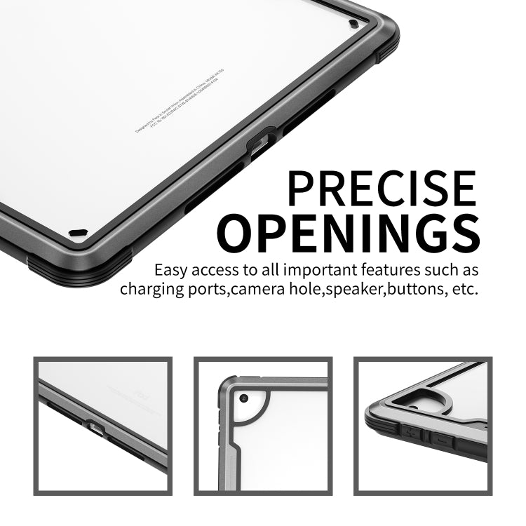 For iPad 10.2 iPAKY Thunder Series Aluminum Frame + TPU Bumper + Clear PC Shockproof Case