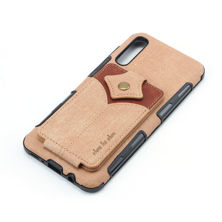 For Galaxy A70 Cloth Texture + PU + TPU Shockproof Protective Case with Card Slots
