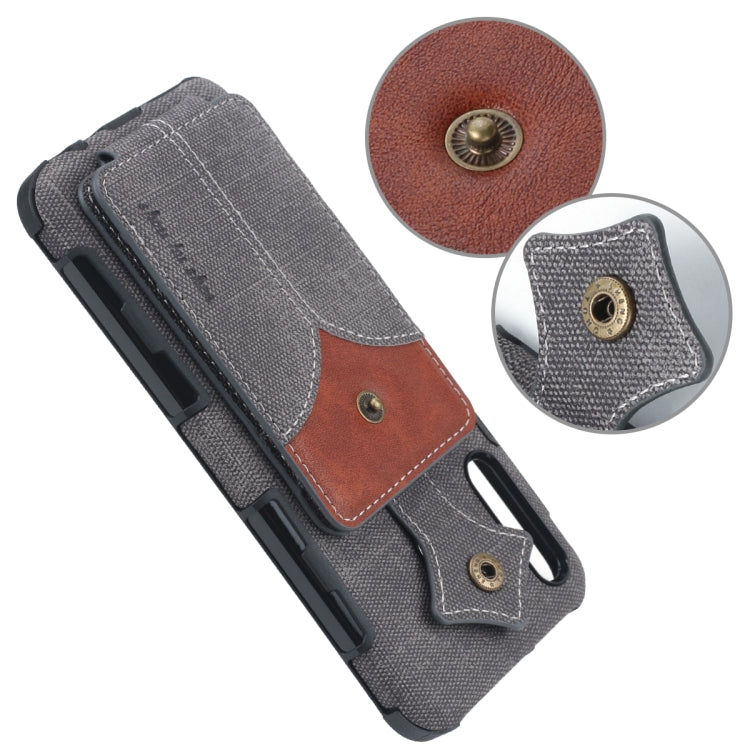 For Huawei P Smart+ 2019 Cloth Texture + PU + TPU Shockproof Protective Case with Card Slots