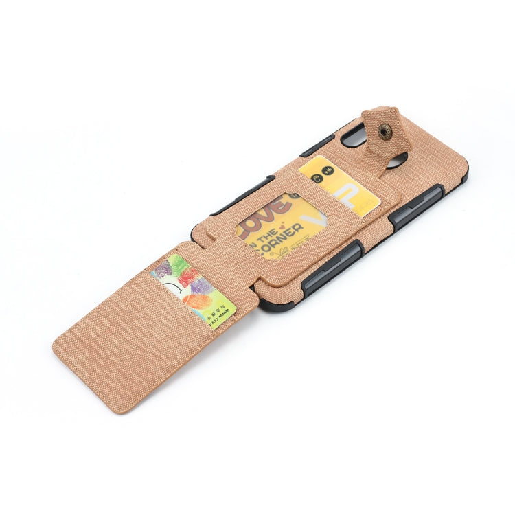 For Huawei P Smart+ 2019 Cloth Texture + PU + TPU Shockproof Protective Case with Card Slots