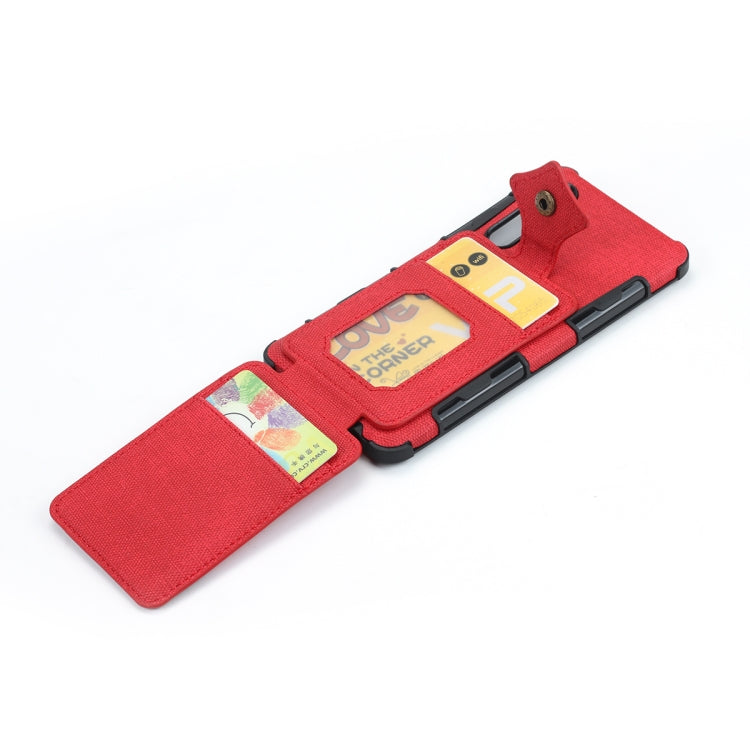 For Huawei P30 Cloth Texture + PU + TPU Shockproof Protective Case with Card Slots
