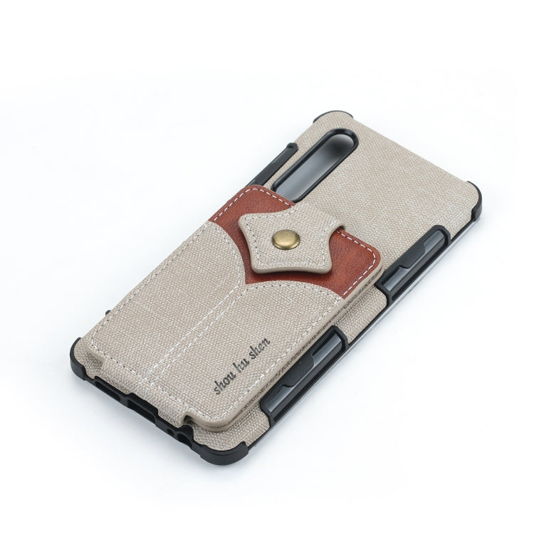 For Huawei P30 Cloth Texture + PU + TPU Shockproof Protective Case with Card Slots