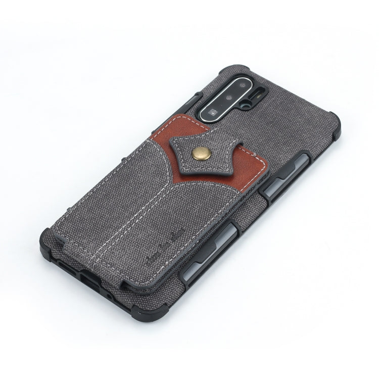 For Huawei P30 Pro Cloth Texture + PU + TPU Shockproof Protective Case with Card Slots