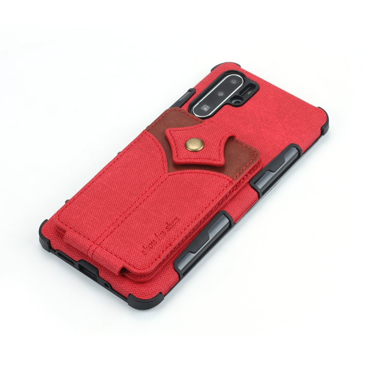 For Huawei P30 Pro Cloth Texture + PU + TPU Shockproof Protective Case with Card Slots