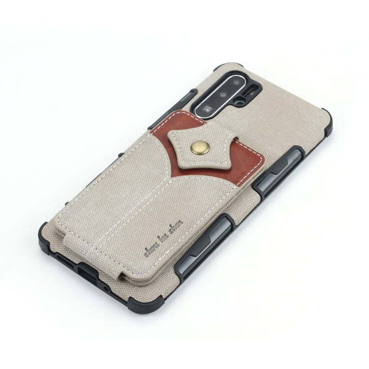 For Huawei P30 Pro Cloth Texture + PU + TPU Shockproof Protective Case with Card Slots