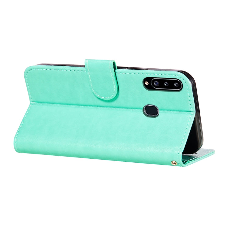 For Samsung Galaxy A20s Flower Vine Embossing Pattern Horizontal Flip Leather Case with Card Slot & Holder & Wallet & Lanyard