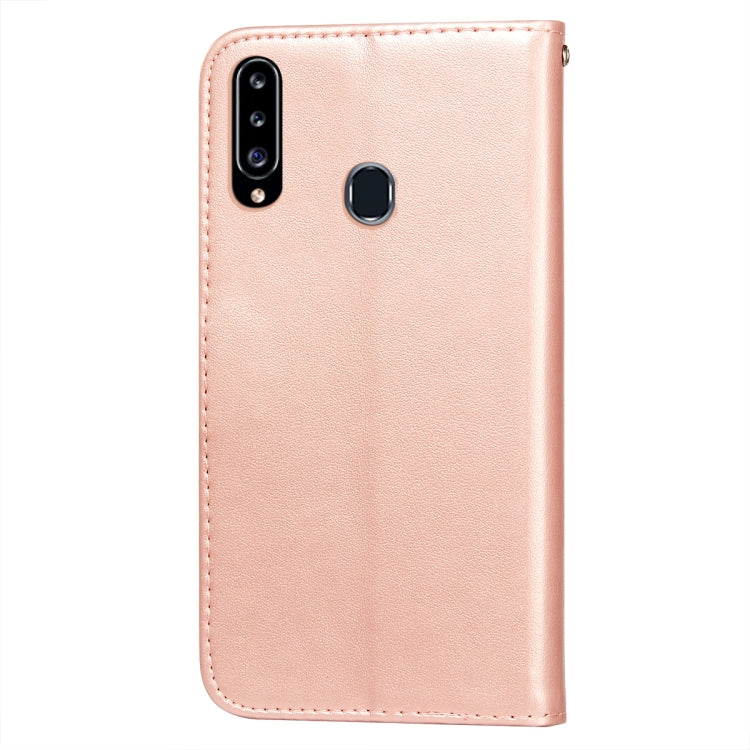 For Samsung Galaxy A20s Flower Vine Embossing Pattern Horizontal Flip Leather Case with Card Slot & Holder & Wallet & Lanyard