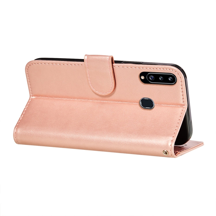 For Samsung Galaxy A20s Flower Vine Embossing Pattern Horizontal Flip Leather Case with Card Slot & Holder & Wallet & Lanyard