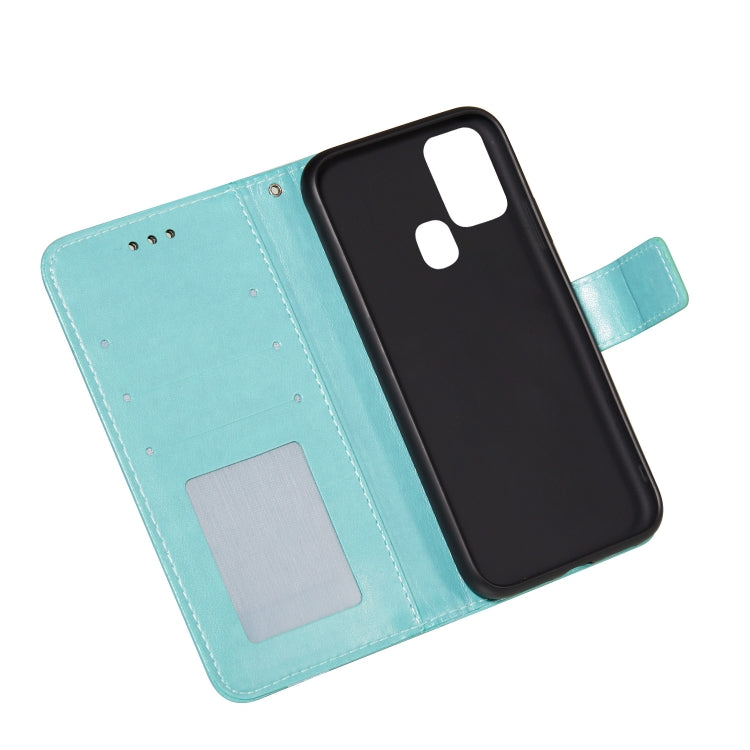For Samsung Galaxy A21s Flower Vine Embossing Pattern Horizontal Flip Leather Case with Card Slot & Holder & Wallet & Lanyard