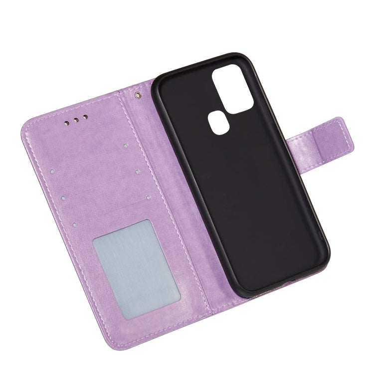 For Samsung Galaxy A21s Flower Vine Embossing Pattern Horizontal Flip Leather Case with Card Slot & Holder & Wallet & Lanyard