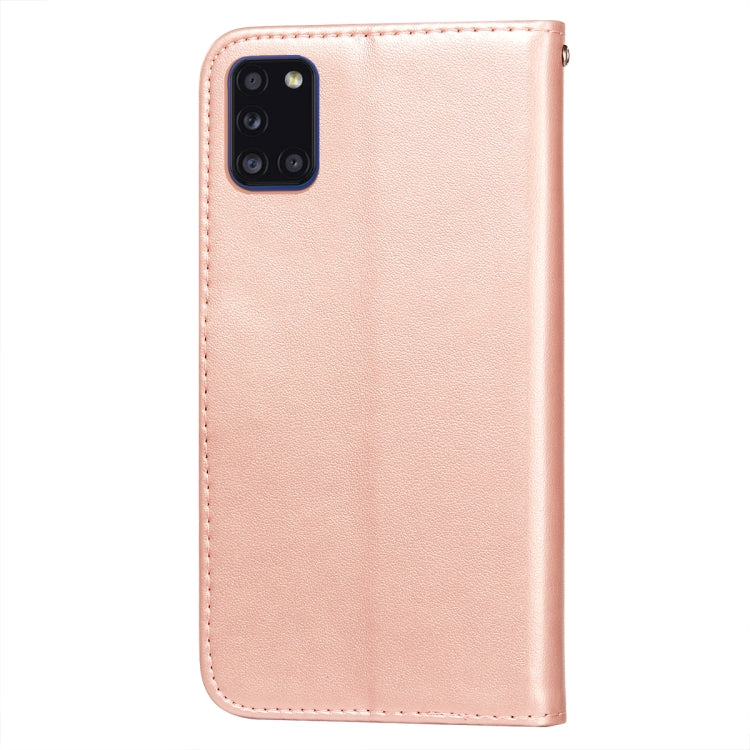 For Samsung Galaxy A31 Flower Vine Embossing Pattern Horizontal Flip Leather Case with Card Slot & Holder & Wallet & Lanyard