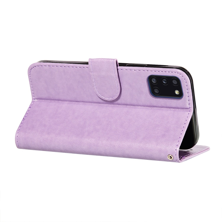 For Samsung Galaxy A31 Flower Vine Embossing Pattern Horizontal Flip Leather Case with Card Slot & Holder & Wallet & Lanyard