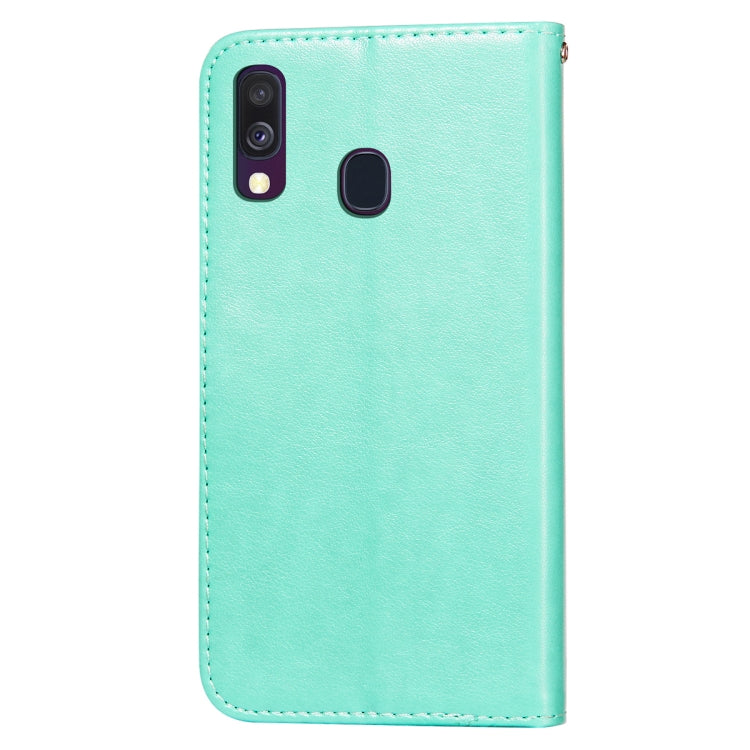 For Samsung Galaxy A40 Flower Vine Embossing Pattern Horizontal Flip Leather Case with Card Slot & Holder & Wallet & Lanyard